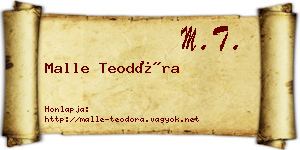 Malle Teodóra névjegykártya